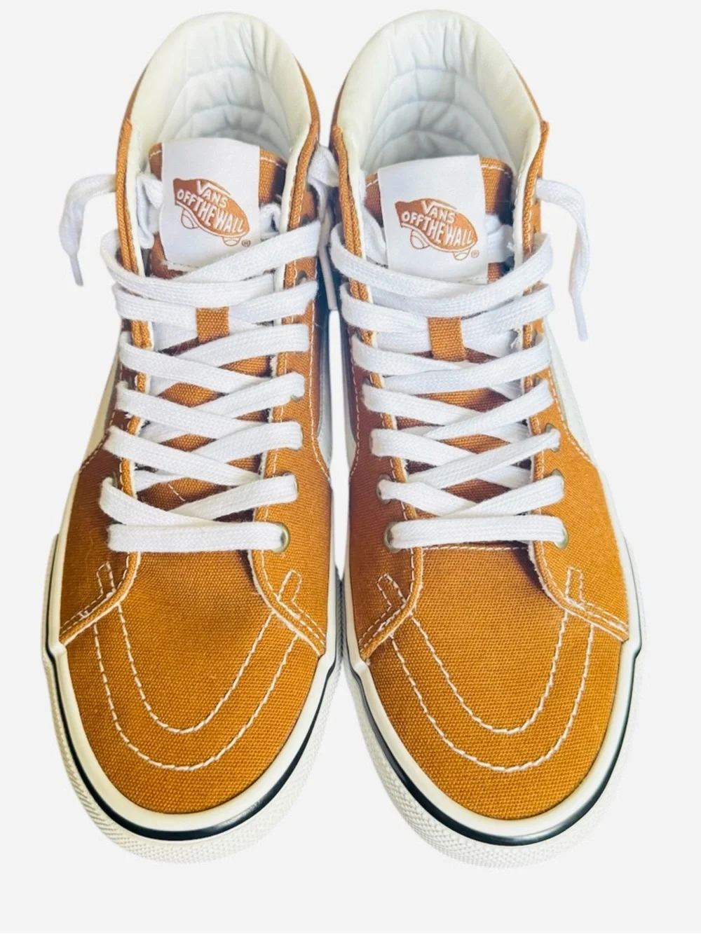 Vans Sk8-Hi Pop Cush comfort Skateboarding High Top Sneakers in Mustard size 6.5